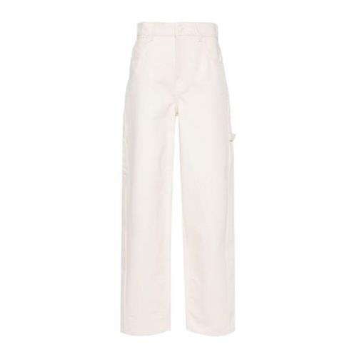 Witte Denim Wijde Pijp Broek Max Mara , White , Dames