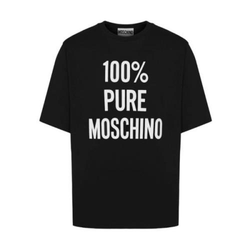 Klassiek Zwart T-shirt Moschino , Black , Heren