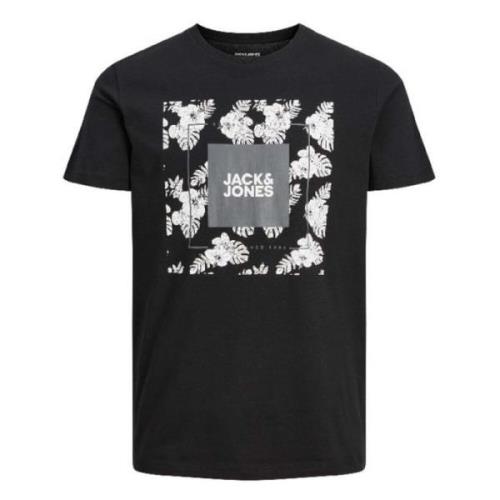 Logo Frontal T-shirt Jack & Jones , Black , Heren