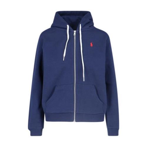 Blauwe Zip Logo Sweater Ralph Lauren , Blue , Dames