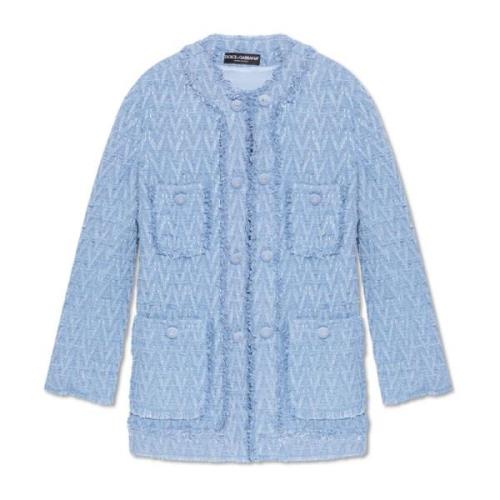 Tweed jas Dolce & Gabbana , Blue , Dames