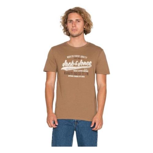 Ss Tee Crew Neck T-shirt Jack & Jones , Brown , Heren