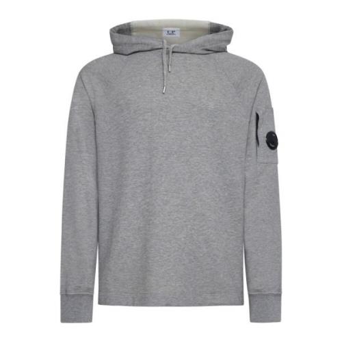 Melange Grijs Fleece Katoen Hoodie C.p. Company , Gray , Heren