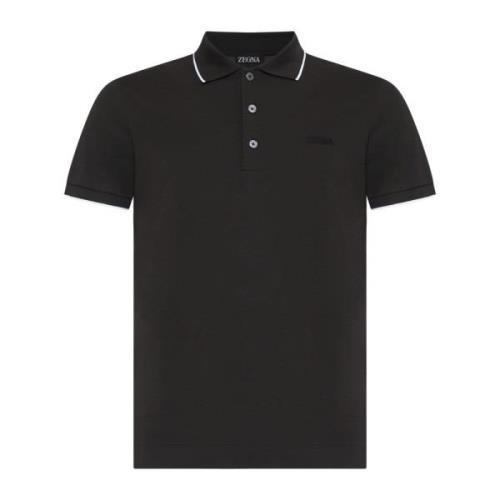 Donkerbruin Polo Shirt met Logo Ermenegildo Zegna , Brown , Heren