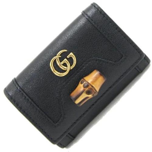 Pre-owned Leather key-holders Gucci Vintage , Black , Dames