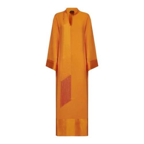 Elegante Marmer Jurk Taller Marmo , Orange , Dames