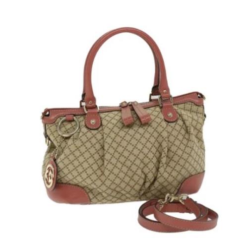 Pre-owned Canvas handbags Gucci Vintage , Beige , Dames