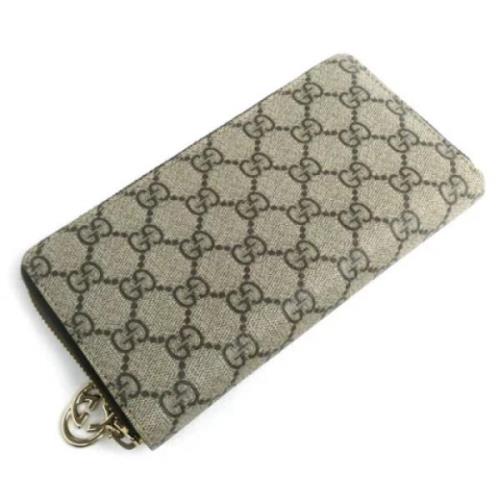 Pre-owned Canvas wallets Gucci Vintage , Beige , Dames