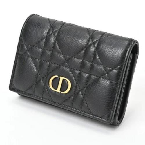 Pre-owned Leather wallets Dior Vintage , Black , Dames