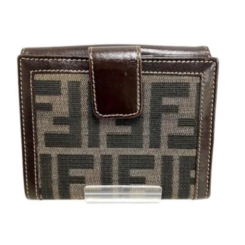 Pre-owned Leather wallets Fendi Vintage , Beige , Dames