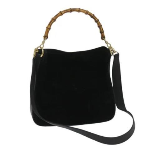 Pre-owned Suede handbags Gucci Vintage , Black , Dames