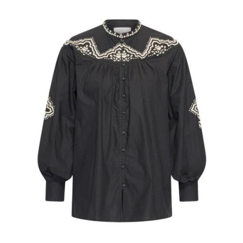 Kaceya Lange Mouw Blouse Aime´e the Label , Black , Dames