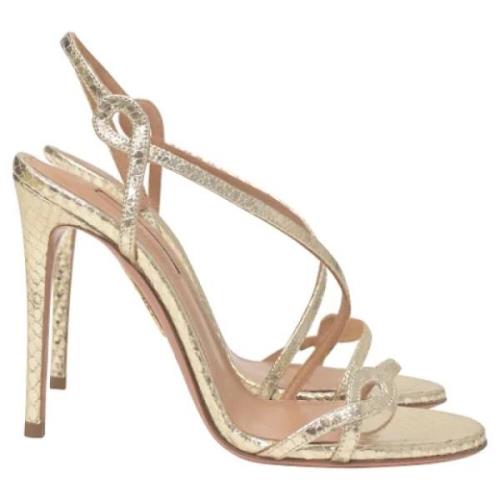 Pre-owned Leather sandals Aquazzura Pre-owned , Gray , Dames