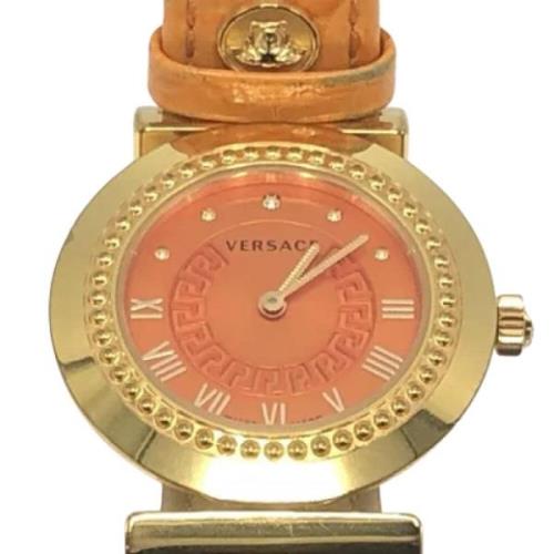 Pre-owned Stainless Steel watches Versace Pre-owned , Orange , Heren