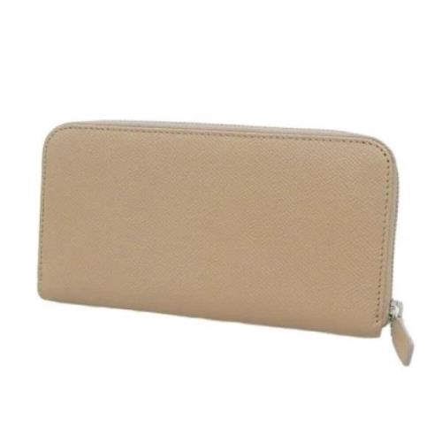 Pre-owned Leather wallets Bvlgari Vintage , Beige , Dames