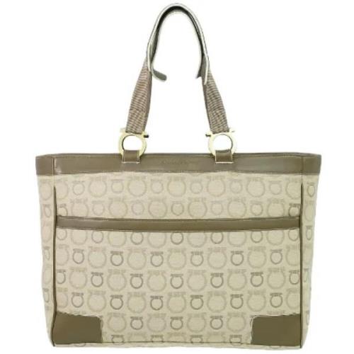 Pre-owned Leather totes Salvatore Ferragamo Pre-owned , Beige , Dames