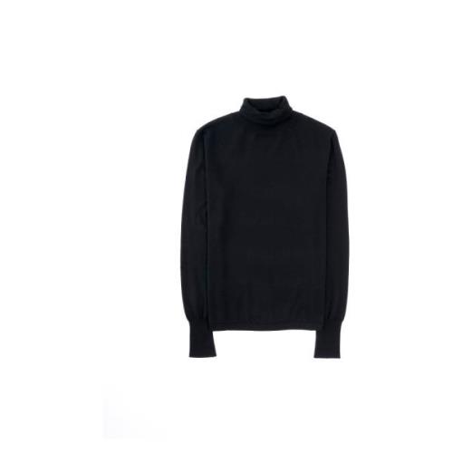 Elegante Wol Turtle Neck Sweater Aspesi , Black , Dames