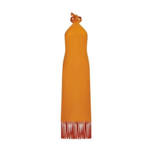 Elegante Marmer Jurk Taller Marmo , Orange , Dames