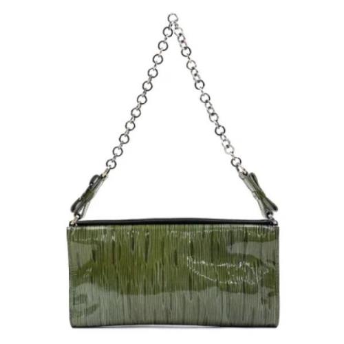 Pre-owned Leather shoulder-bags Salvatore Ferragamo Pre-owned , Green ...