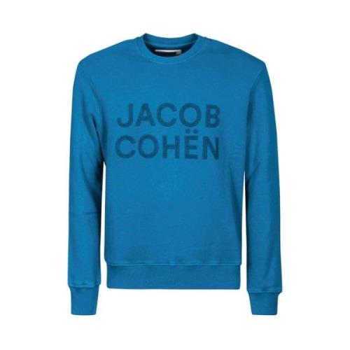 Heren Casual Sportief Velvet Sweatshirt Jacob Cohën , Blue , Heren