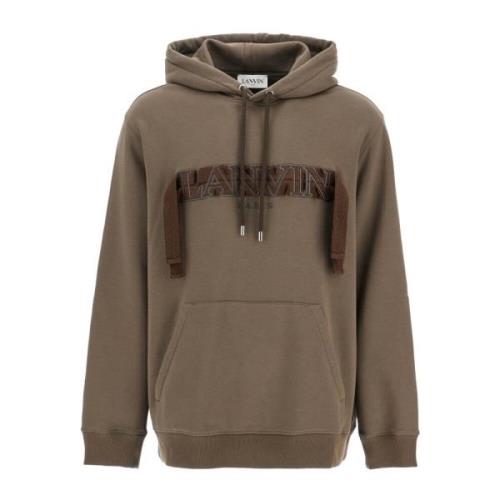 Hoodie met Kantapplicaties Lanvin , Brown , Heren