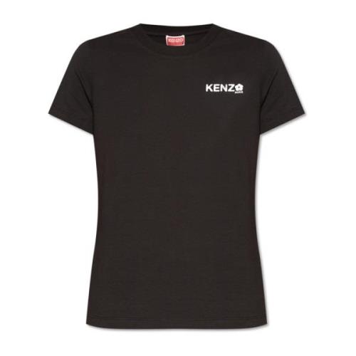 T-shirt met bedrukt logo Kenzo , Black , Dames