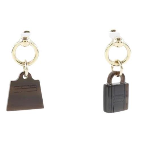 Pre-owned Fabric earrings Hermès Vintage , Black , Dames