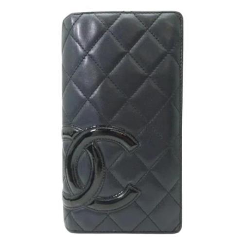 Pre-owned Leather wallets Chanel Vintage , Black , Dames