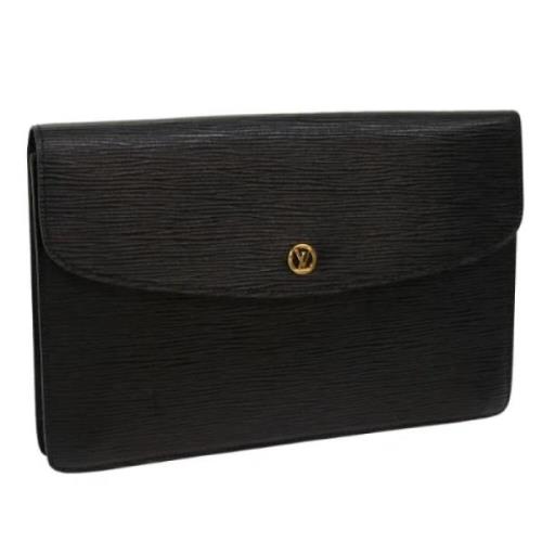 Pre-owned Leather clutches Louis Vuitton Vintage , Black , Dames