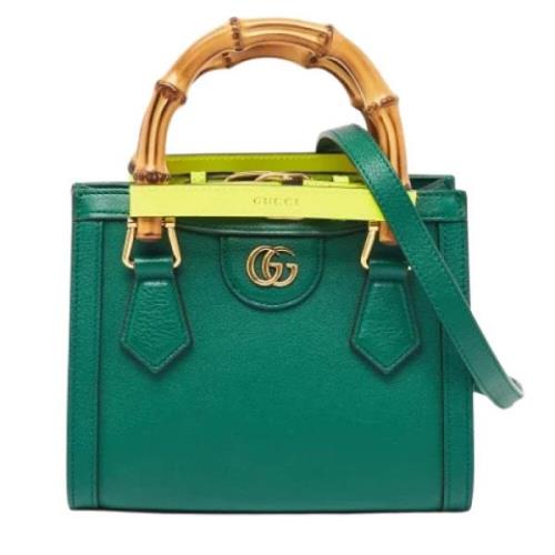 Pre-owned Leather totes Gucci Vintage , Green , Dames