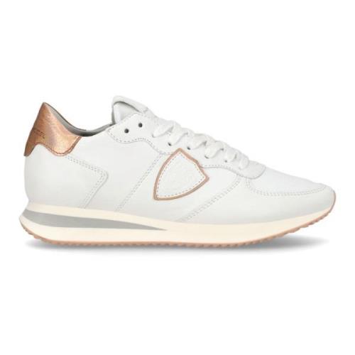 Witte Leren Casual Sneakers Vrouwen Philippe Model , White , Dames