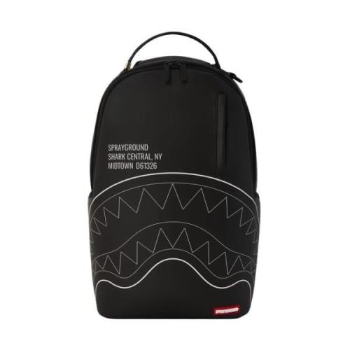 Zwarte Outline Rugzak met Verborgen Zak Sprayground , Black , Heren