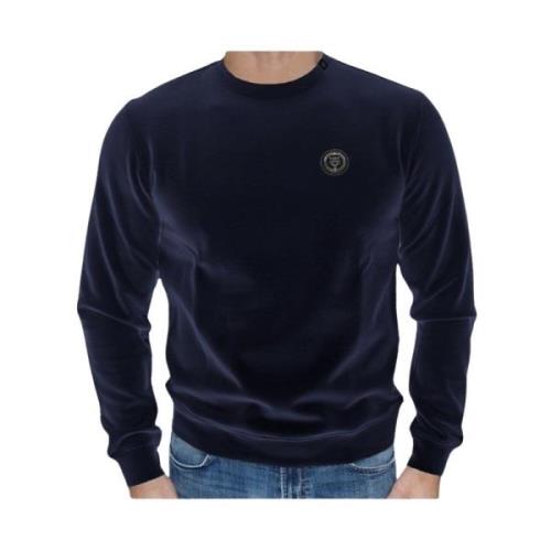 Heren Crewneck Sweatshirt Logo Print Plein Sport , Blue , Heren