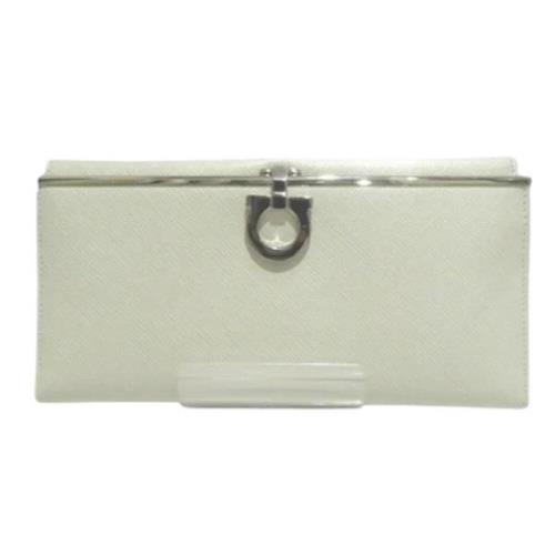 Pre-owned Leather wallets Salvatore Ferragamo Pre-owned , White , Dame...