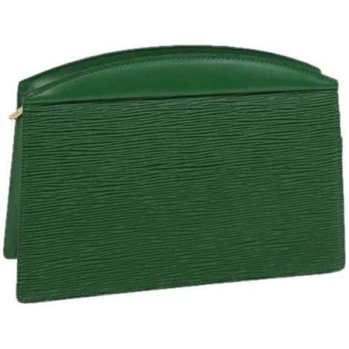 Pre-owned Leather pouches Louis Vuitton Vintage , Green , Dames