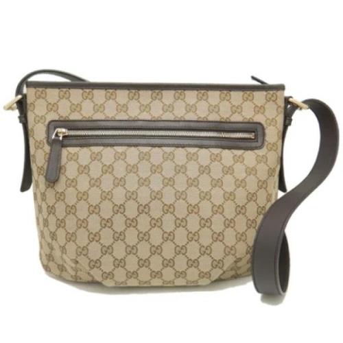 Pre-owned Canvas shoulder-bags Gucci Vintage , Beige , Dames