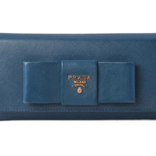 Pre-owned Leather wallets Prada Vintage , Blue , Dames