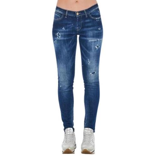 Chic Gewassen Skinny Denim Jeans Frankie Morello , Blue , Dames