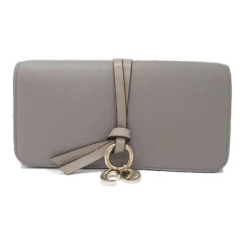 Pre-owned Leather wallets Chloé Pre-owned , Gray , Dames