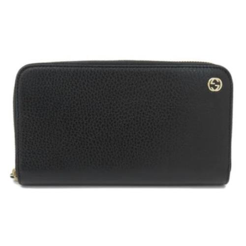 Pre-owned Leather wallets Gucci Vintage , Black , Dames