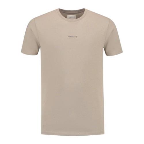 Essential Logo Tee Pure Path , Beige , Heren