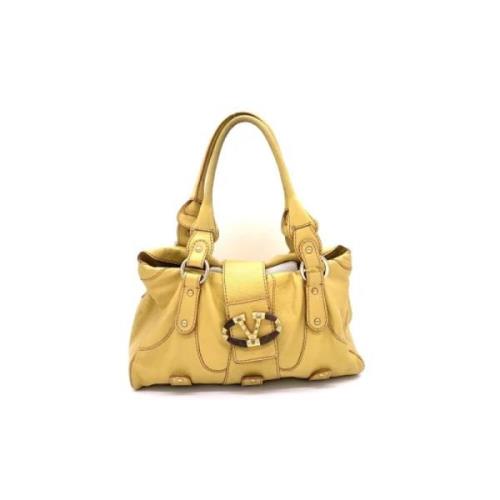 Pre-owned Leather handbags Valentino Vintage , Yellow , Dames