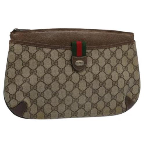 Pre-owned Canvas clutches Gucci Vintage , Brown , Dames