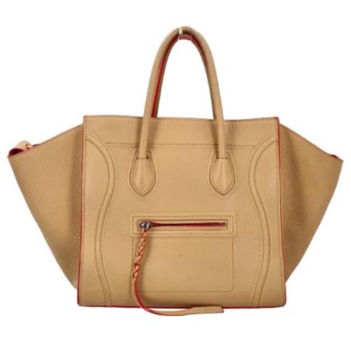 Pre-owned Leather totes Celine Vintage , Beige , Dames