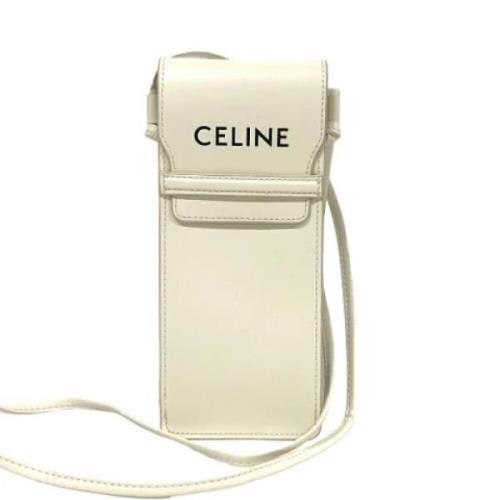 Pre-owned Leather shoulder-bags Celine Vintage , White , Dames