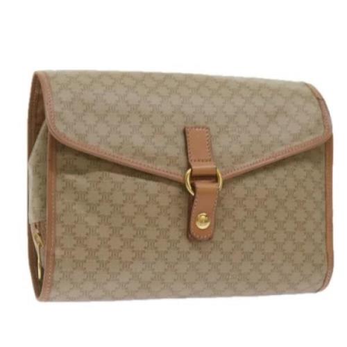 Pre-owned Canvas clutches Celine Vintage , Beige , Dames