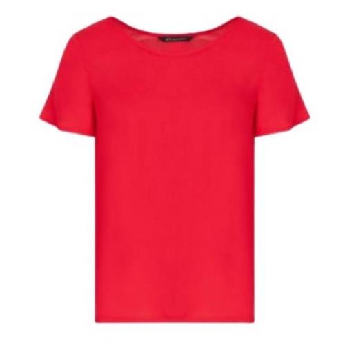 Rode T-shirt en Polo Collectie Armani Exchange , Red , Dames