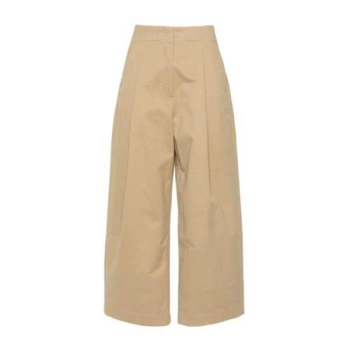 Beige Wijde Plooi Broek Studio Nicholson , Beige , Dames