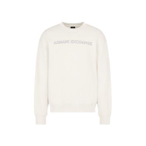 Witte Sweater met Logoprint Armani Exchange , White , Heren