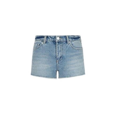 Blauwe Denim Shorts Armani Exchange , Blue , Dames